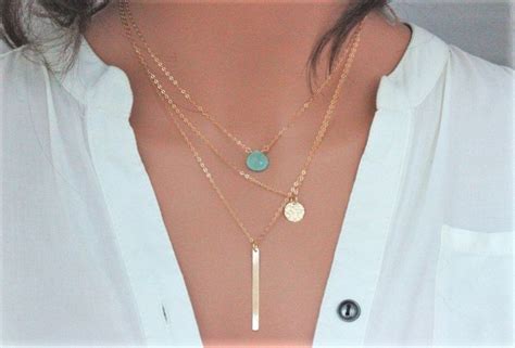 Gold Layered Necklace, Layered Choker Necklace, Silver Layered Necklace ...