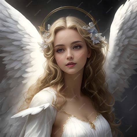 Beautiful girl in angel costume with wings on the stage | Premium AI