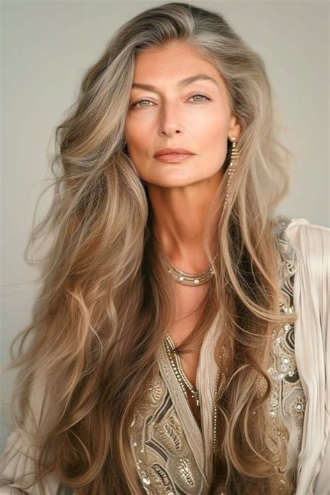 30 Chic Long Hairstyles for Women Over 60 To Try | Long hair older