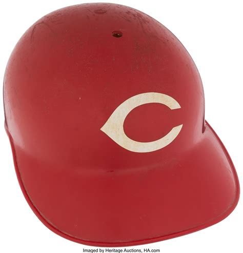 johnny bench game worn cincinnati reds batting helmet lot