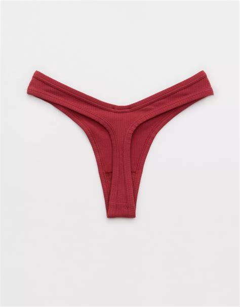 Culotte tanga côtelée en coton Superchill