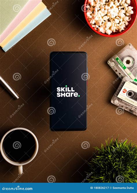 Skillshare Mobile App Logo - a Online Learning App Photographed for