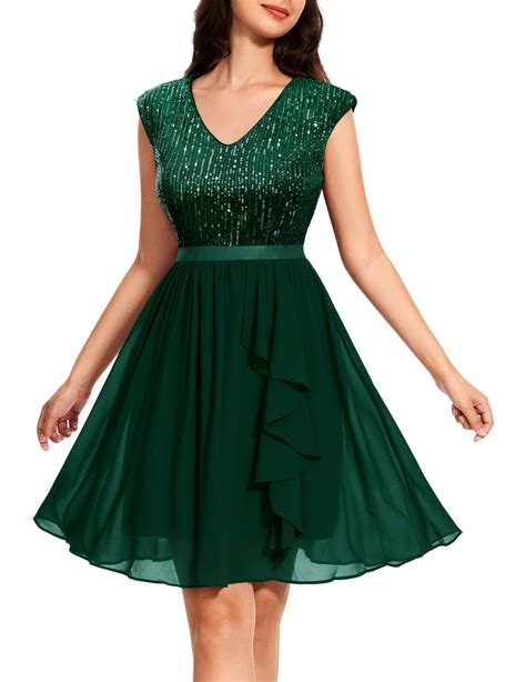 Snapklik.com : Womens Sparkly Homecoming Dresses Knee Length Glitter