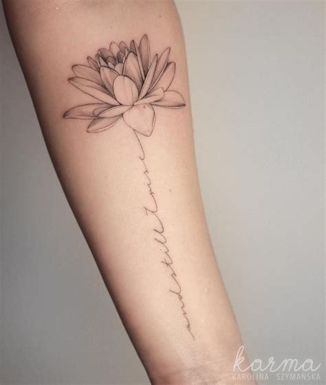 Water Lily Flower Tattoo