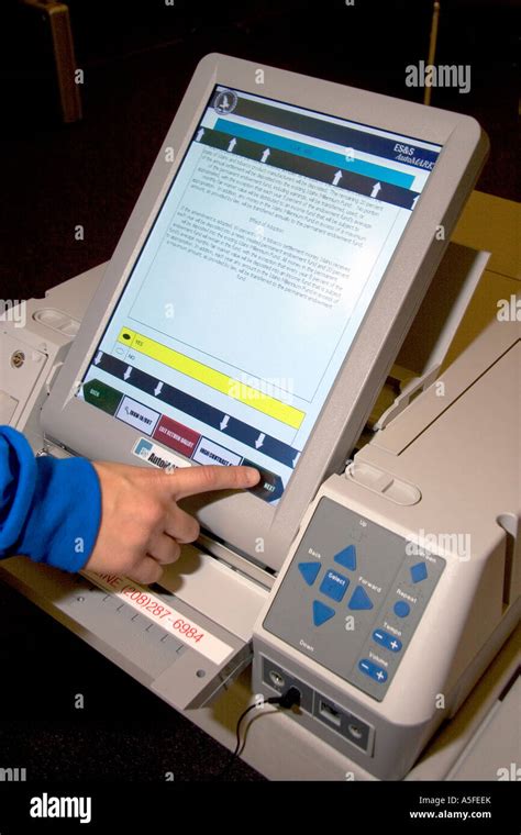 touch screen voting computer    boise idaho stock photo