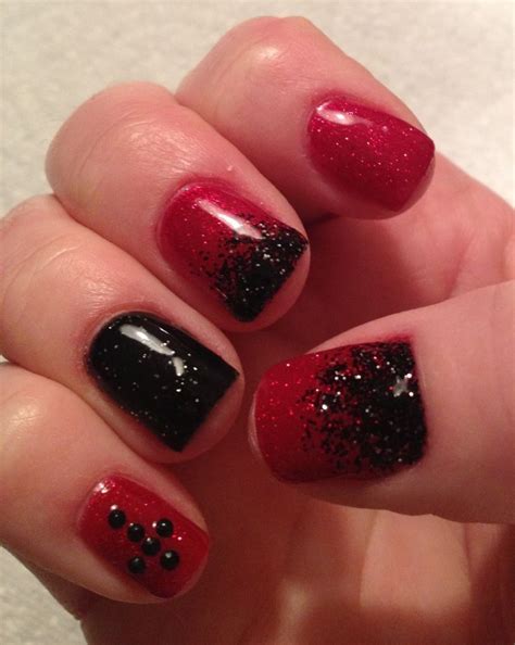 Glitter red with black glitter fade!! | Nails | Red nails, Nails, Nail ...