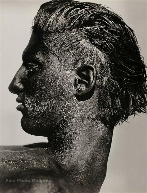 1986 Vintage HERB RITTS Male Nude TONY WARD Black Face Profile Photo