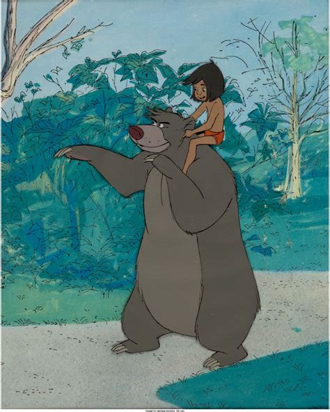 The Jungle Book Mowgli and Baloo Production Cel Setup (Walt Disney