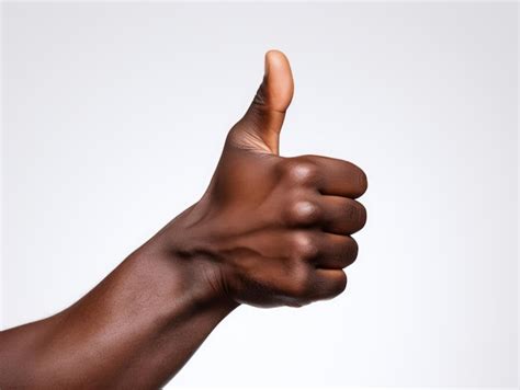 Premium Photo | Hand of a black african american man thumbs up