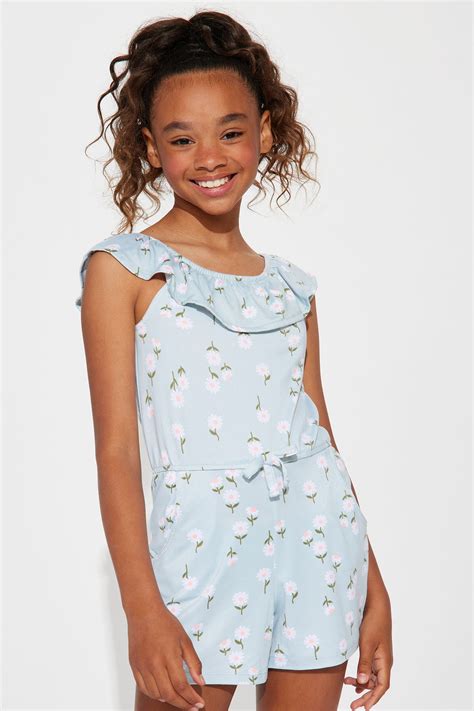 Mini Watering Flowers Romper - Sage | Fashion Nova