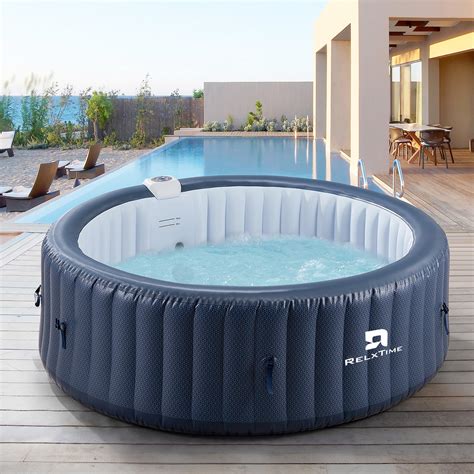 Relxtime Inflatable Hot Tub, Portable Air Jet Spa Outdoor Heater Blow