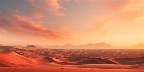 Premium AI Image | a desert with sand dunes and mountains in the background