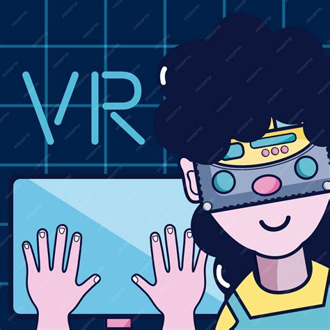 Premium Vector | Virtual reality technology cartoons