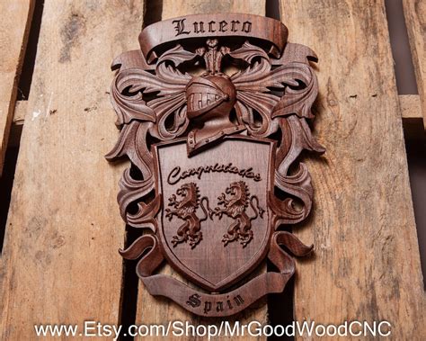 Wood Family Crest Coat of Arms Personalized Wedding Gift Family History ...