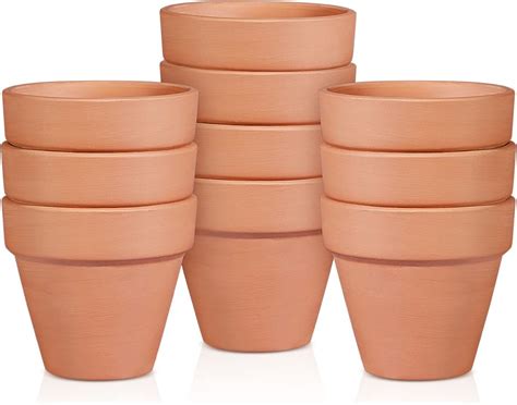 amazoncom oleep clay pot  pack large terra cotta plant pot