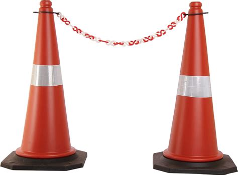 HEALTH SAFE Parking Barrier Traffic Cones With Chain (Pack of 2) for no