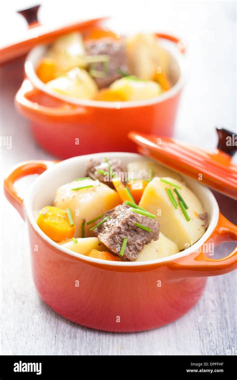 beef stew  potato  carrot stock photo alamy