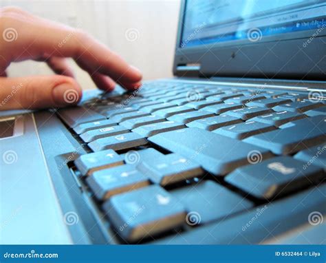 computer keyboard  human hand stock photo image  touching