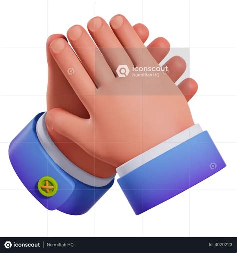 Clapping hands 3D Illustration download in PNG, OBJ or Blend format