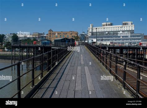 View towards the shore from Southend pier (1.33 miles, the longest ...