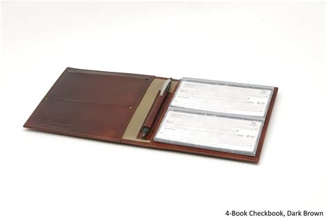 Leather 4-Book Checkbook Cover Organizer, for Regular or Top Stub ...