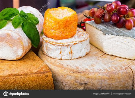 Many types of french cheese Stock Photo by ©apeyron 151958308