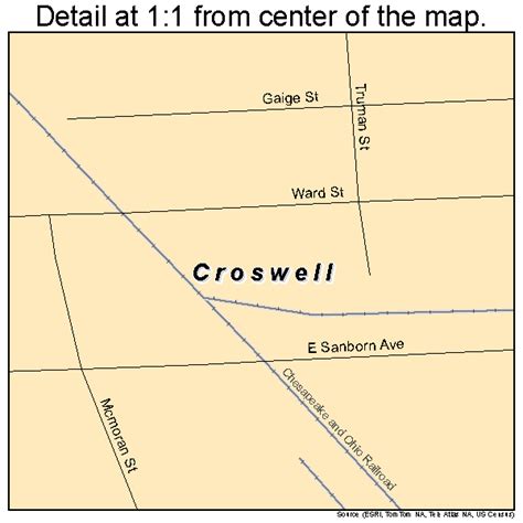 Croswell Michigan Street Map 2618920