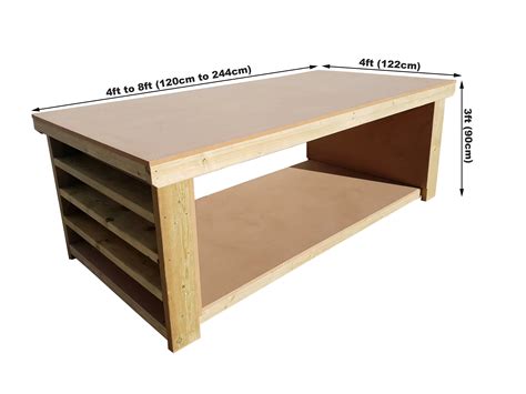 Wooden MDF Top Workbench With Extra Shelving 4ft to 8ft in - Etsy