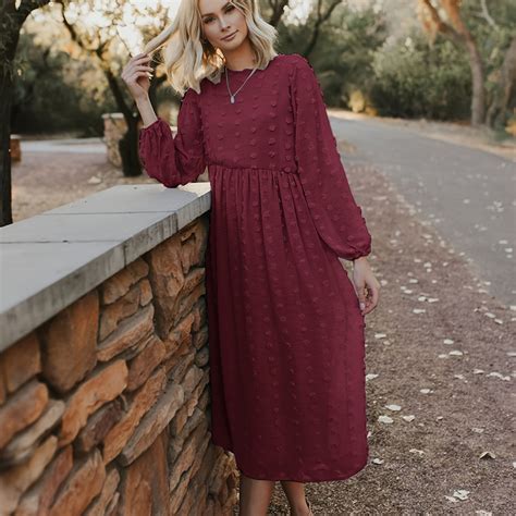 womens dresses casual crew neck swiss dot keyhole    dresses