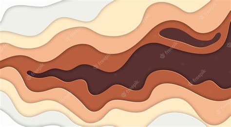 Premium Vector | Paper art cartoon abstract waves in realistic trendy ...