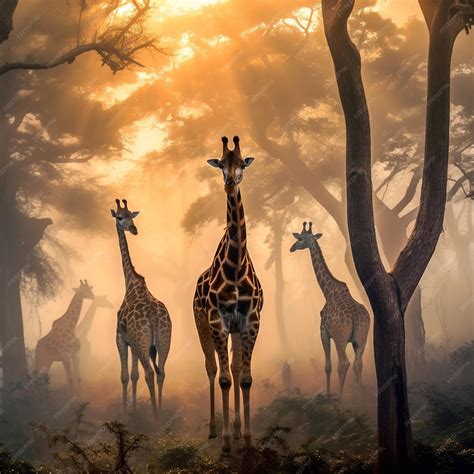 Premium AI Image | african giraffe in the savanna