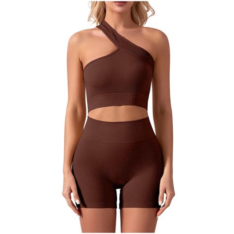 WCMZJ Womens Workout Sets 2 Piece Seamless Ribbed Gym Outfits One