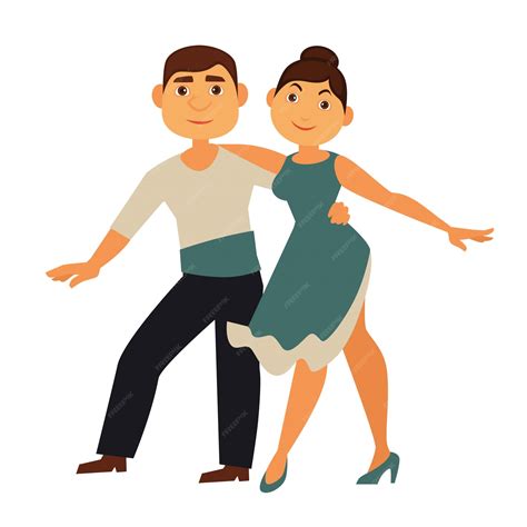 Premium Vector | Professional cha-cha dancers in traditional clothes