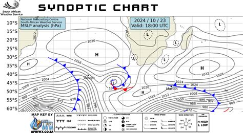 Synoptic Weather Chart for South Africa from SA Weather Service