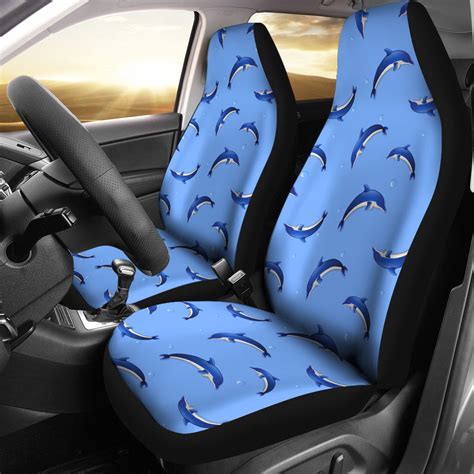 Dolphin Blue Print Universal Fit Car Seat Covers - JorJune