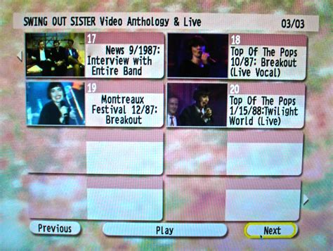 Swing Out Sister Music Video Anthology & Live 1986-1994 DVD (Remastered