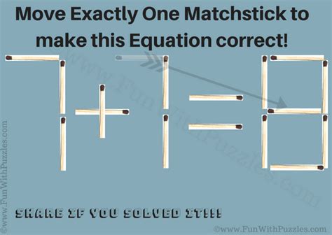 Easy Matchstick Visual Puzzle for Kids with an Answer