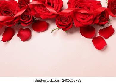 Beautiful Red Roses Petals On Pale Stock Photo 2393454567 | Shutterstock