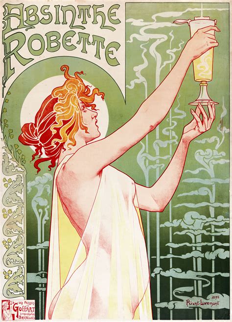 Absinthe Robette French Art Nouveau Poster | Art nouveau poster, Mucha ...