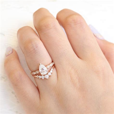 Moissanite Rose Gold Wedding Set - Rose Gold Necklaces
