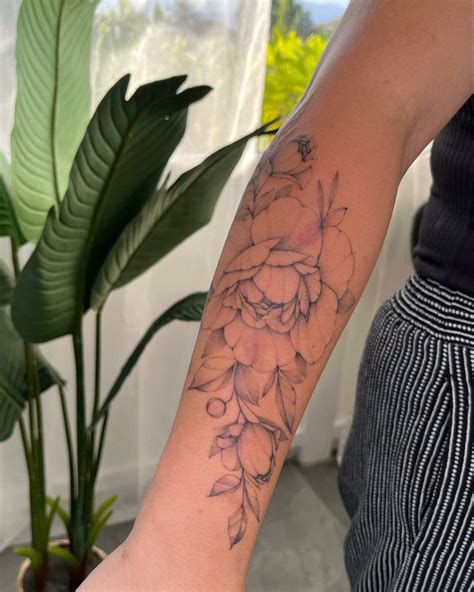 peonies tattoo 5
