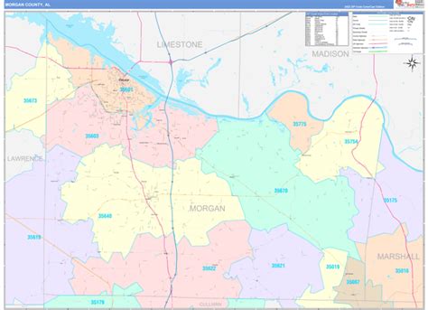 Morgan County, AL Wall Map Color Cast Style by MarketMAPS - MapSales