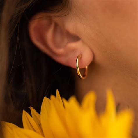chunky   thick medium gold hoop earrings  elk bloom
