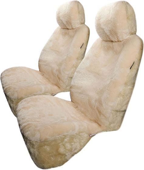 Real Sheepskin Seat Covers for Cars SUV Trucks Van RV Front Seats
