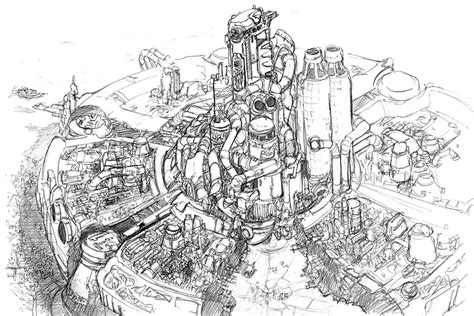 Midgar Rough Sketch - Final Fantasy VII Art Gallery