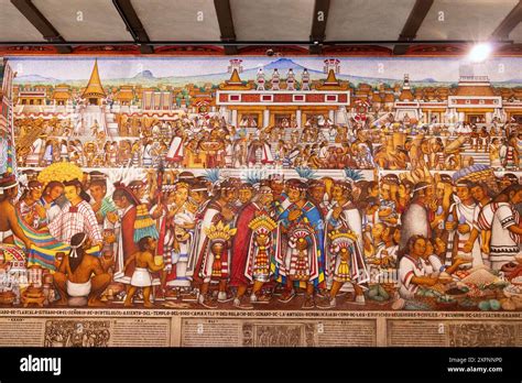 Tlaxcala mural; Historic murals by Desiderio Hernández Xochitiotzin ...