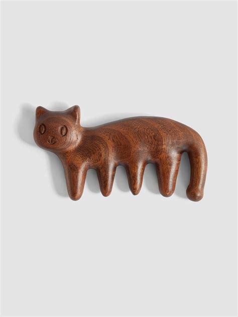 wood cat shape massage hair comb  daily casual home