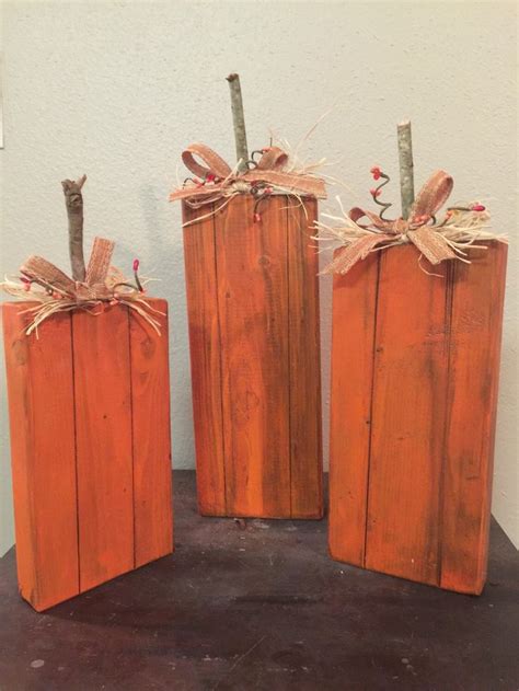 Primitive Wood pumpkins Rustic fall decor Tall Wooden pumpkins Painted ...