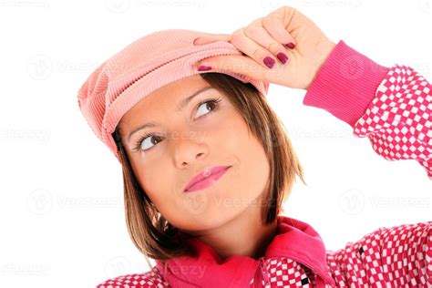 Woman with pink hat 16574522 Stock Photo at Vecteezy