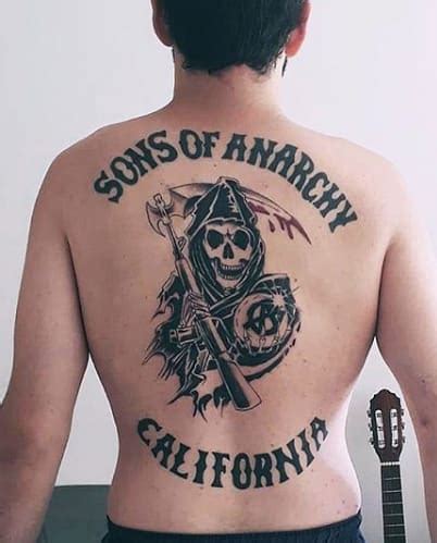 Charlie Hunnam Sons Of Anarchy Back Tattoo